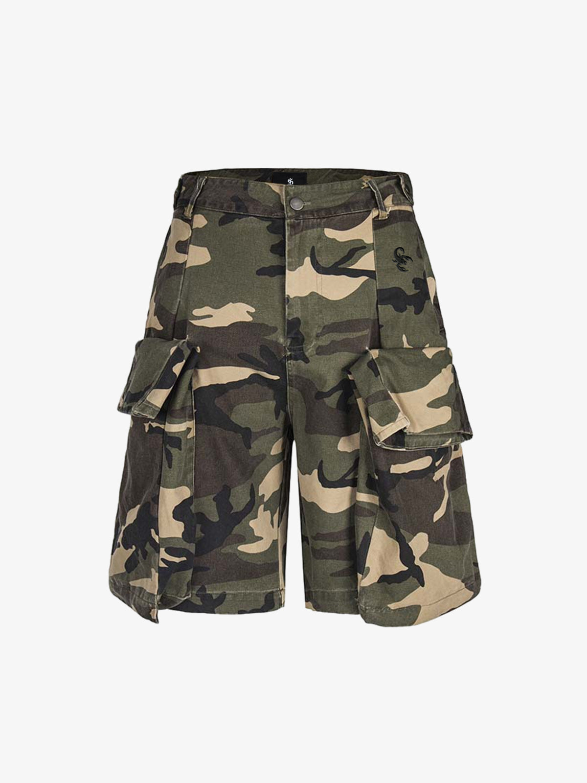 Camouflage Cotton Cargo Multi Pocket Jorts - 2646