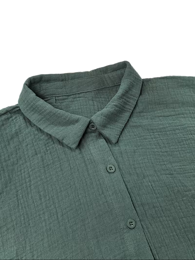 Leire | Completo Camicia e Short di Mussola Donna Manica Lunga