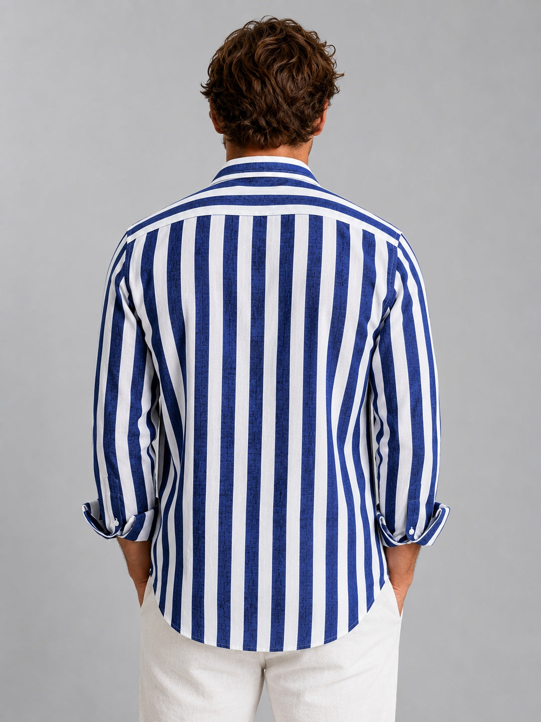 Martí | Camicia di Lino Uomo Manica Lunga a Righe