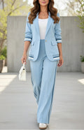 Mencía | Completo Blazer e Pantalone Palazzo Donna Riga Laterale