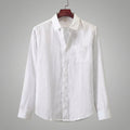 Camicia di Lino Manica Lunga Uomo con Taschino