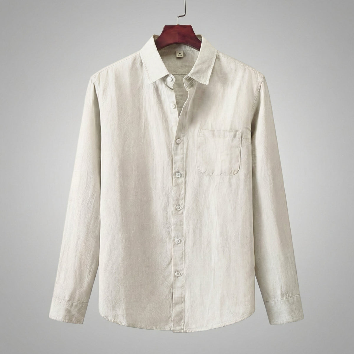 Camicia di Lino Manica Lunga Uomo con Taschino
