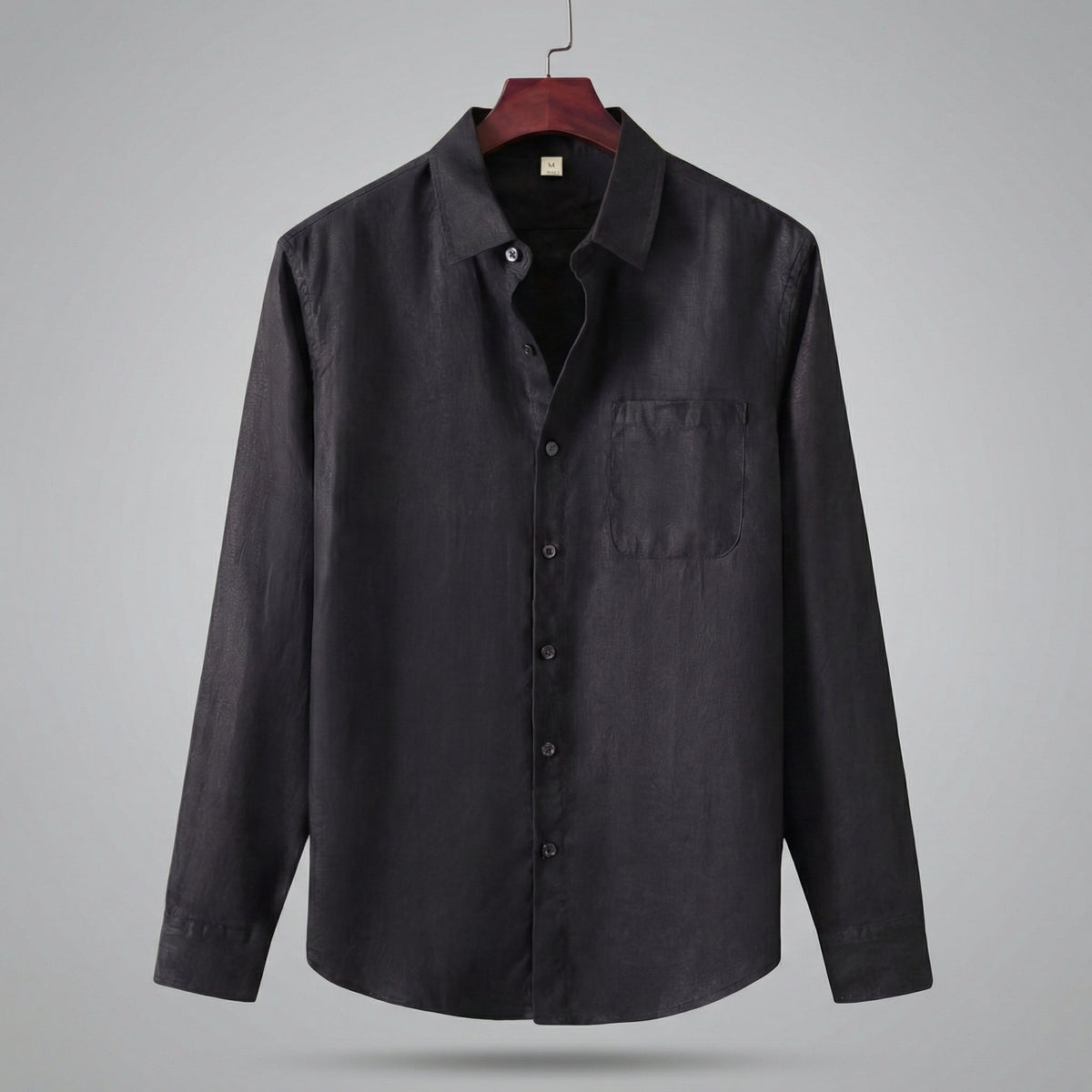 Camicia di Lino Manica Lunga Uomo con Taschino
