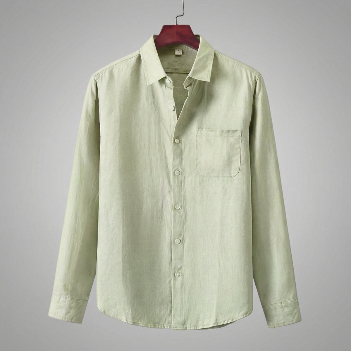 Camicia di Lino Manica Lunga Uomo con Taschino