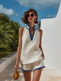 Paloma | Completo Top e Pantaloncino di Lino Donna Halter