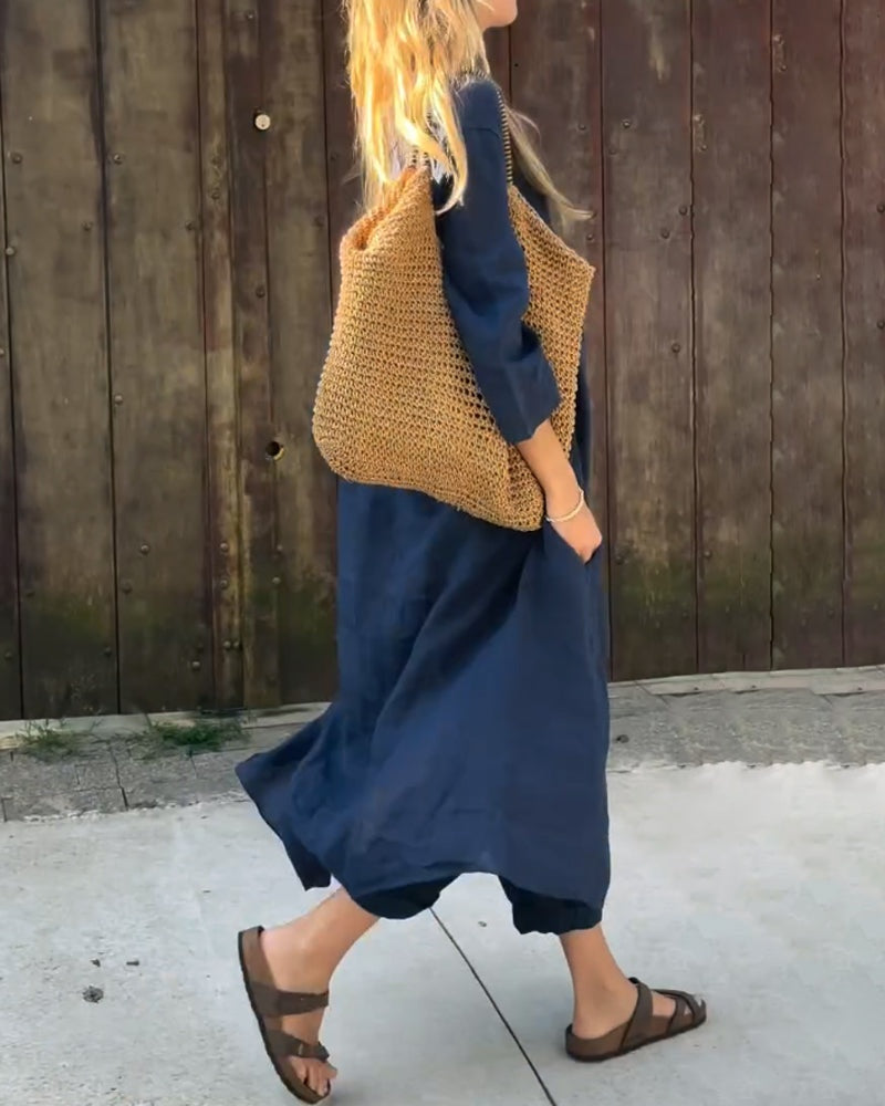 Raquel | Completo di Lino Casual Donna Pantalone e Blusa