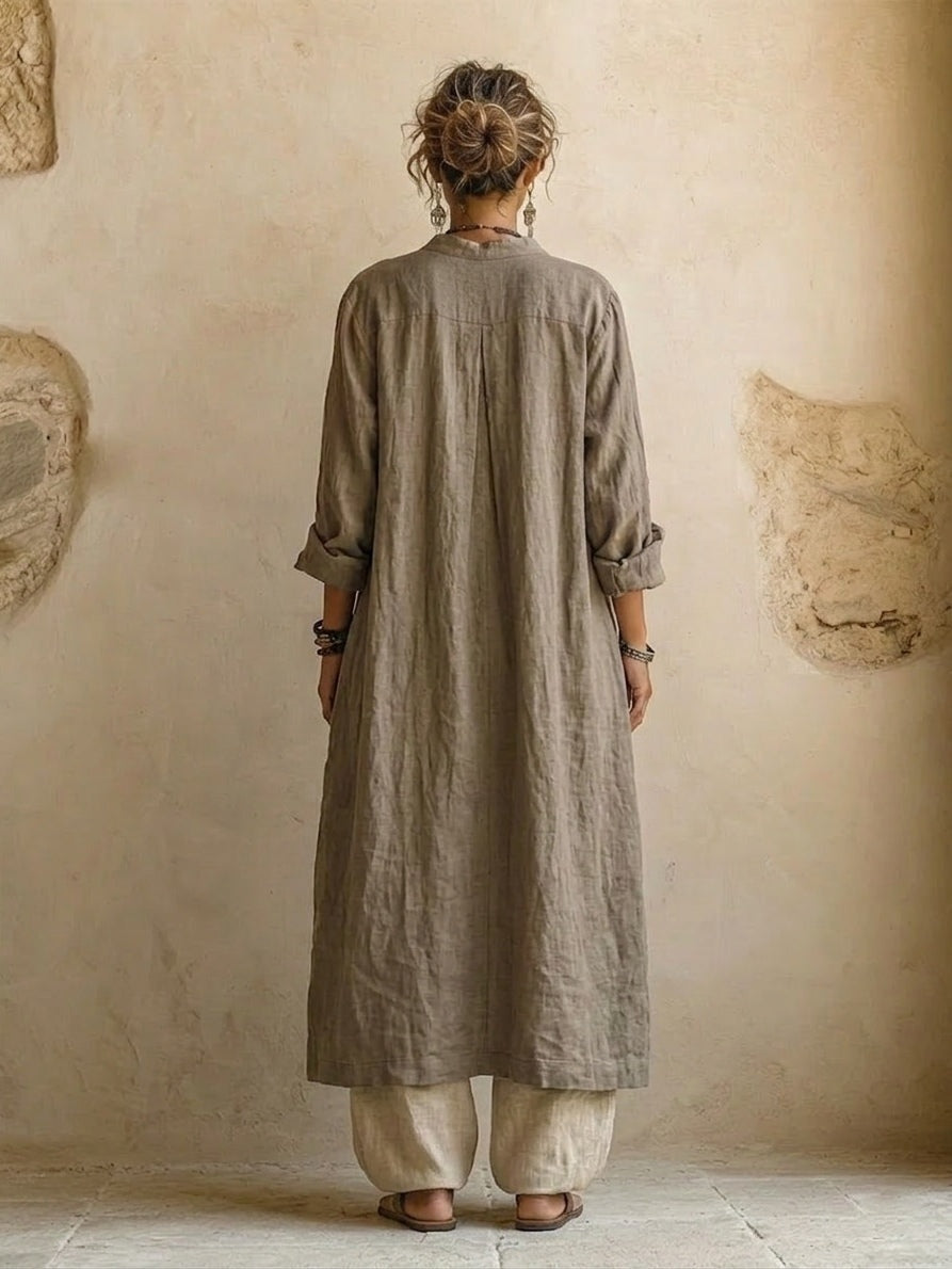 Remedios | Completo di Cotone e Lino a 3 Pezzi Donna Cardigan