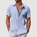 Rodrigo | Camicia di Lino Uomo Manica Corta Testurizzata